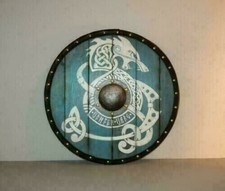 Viking Rond Bouclier Armor Templier Médiévale Larp Warrior Bois Mur Décor Cadeau