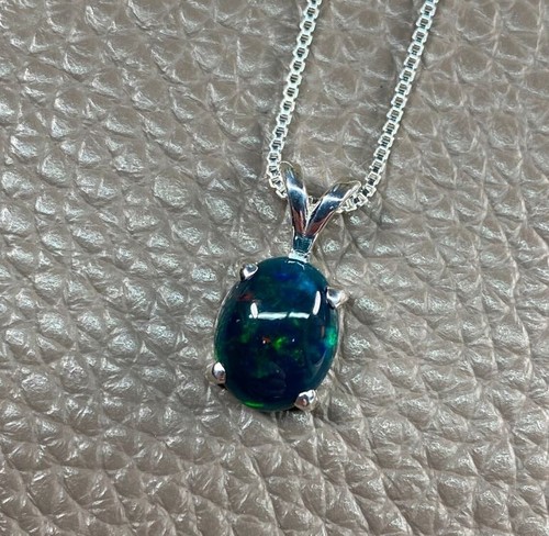 Pendentif opale noire - , feu