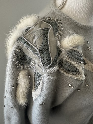 Pull gris argenté blanc - et,