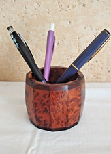 POT A CRAYONS EN BOIS DE LOUPE D'ORME