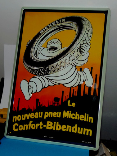 Plaque publicitaire michelin - plaque,