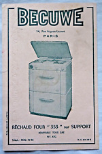 BUVARD - BECUWE - RÉCHAUD FOUR "353" 14 Rue Auguste-Laurent PARIS - ILLUSTRATEUR
