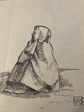 Beau Dessin  Georges Deniker Le Plus Jeune Cubiste Français Cubisme 1938 Art