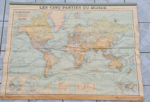 Ancienne carte monde - ancienne, 5