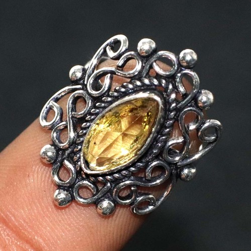 Bague citrine plaqué argent - citrine,