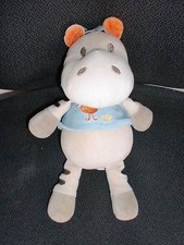 doudou peluche cheval âne zèbre gris pull bleu poussin oiseau NICOTOY 25cm (2X)