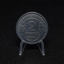 2 francs France 1945 B - Morlon en aluminium, TTB,  sous pochette