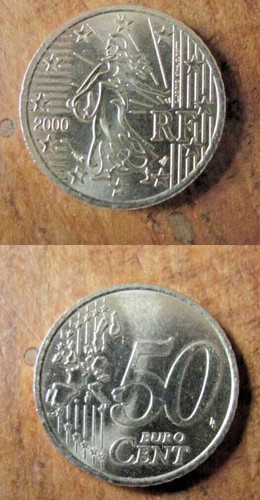 Euro france 2000 50 centimes - :,
