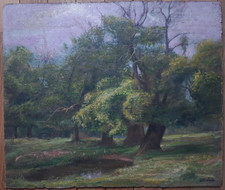 Georges MOULLADE (1893-1968) Huile Post-Impressionniste Arbres Etiquettes Drouot