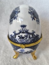 Oeuf Porcelaine Boîte À Bijoux Pilulier Déco Rétro Vintage Collection 