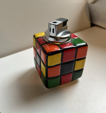 Briquet table à gaz forme RUBIK'S CUBE gas lighter ancien vintage