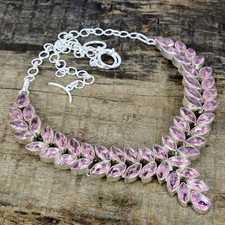 Rose Kunzite Gemme Collier 925