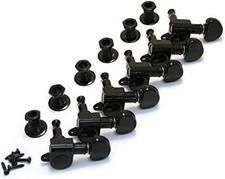 Grover 205BC6 Rotomatic Mini 6 in Line Machine Heads, Black Chrome