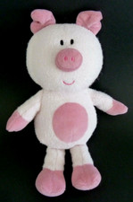 946. DOUDOU PELUCHE LUMINOU JEMINI COCHON BLANC ROSE BILLES EXCELLENT ETAT