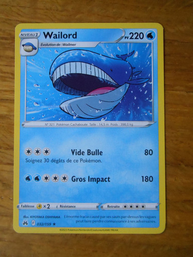 Carte pokémon rare - pokémon, wailord