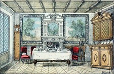 APPARTEMENT HAUSSMANNIEN - SALLE à MANGER (PLAFOND à CAISSONS, VITRAUX au PLOMB)