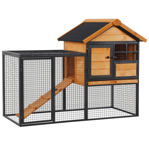 Pawhut clapier 122x63x92cm - clapier,