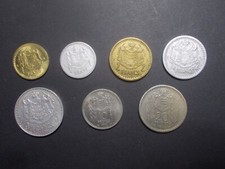 Lot 7 Piéces Monnaies Monaco LOUIS II Différentes 1943 à 1946 (OV)