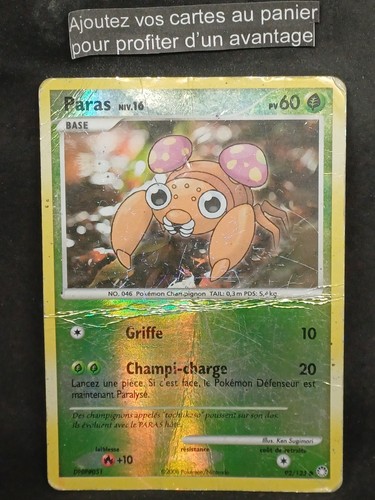 Carte pokémon paras - carte,