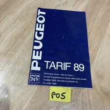 Peugeot 1989 liste prix tarif