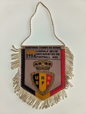 Fanion Vintage Foot Coupe d'Europe 1984 Pays Qualifié Belgique 