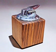 🇩🇪 Vintage 1960s Ronson Varaflame Gas Table Lighter Wood Made in West Germany