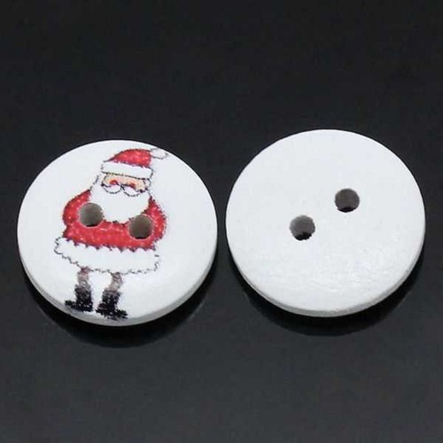 Boutons bois rond - boutons, blanc