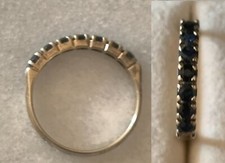 Bague -alliance argent vermeil saphirs