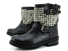 ASH Chaussures Biker Femmes Bottes Bottines Gr 38 Cuir Noir