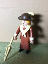 playmobil personnage 1900 femme victorienne et parapluie série rose