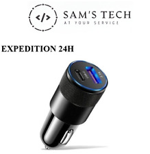 Chargeur Allume Cigare USB C Rapide 3.1 A Voiture IPhone , Samsung, Charge Rapid