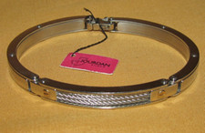 Charles Jourdan Bracelet articulé Homme acier et or