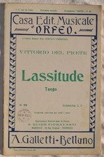 Vittorio Del Prete Lassitude Musique Partitions Orchestre 1929 Piano