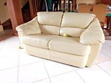 canapé en cuir Ivoire 2 places