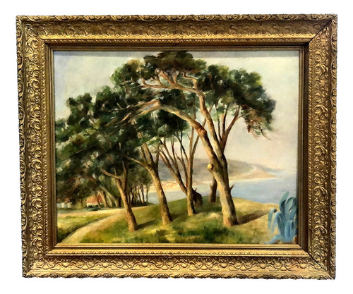 Antique oil painting panel - on,