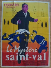LE MYSTERE SAINT-VAL Fernandel Détective 1945 Affiche Originale 120x160 Poster