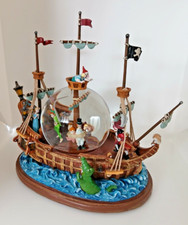 Vintage Walt Disney Parks Peter Pan Snow Globe You Can Fly Pirate Ship