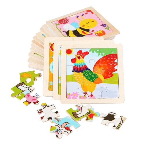 Puzzle bois avec animaux - puzzle,