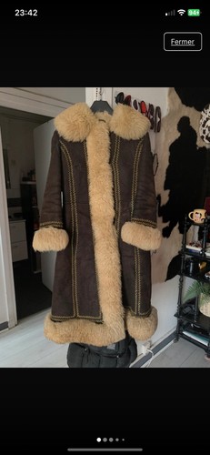 Manteau peau lainée - peau,