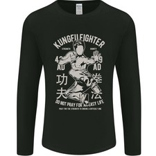 T-Shirt À Manches Longues Pour Hommes Kung Fu Fighter Arts Martiaux Mixtes MMA