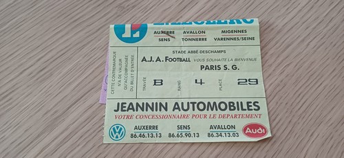 Ticket billet auxerre - ticket, vs