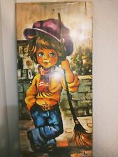 Tableau Poulbot au balai - Années 1980