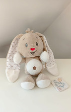 Peluche/Doudou Lapin Beige Blanc Noeuds Papillons Nez Coeur Rouge 30cm  - Auchan