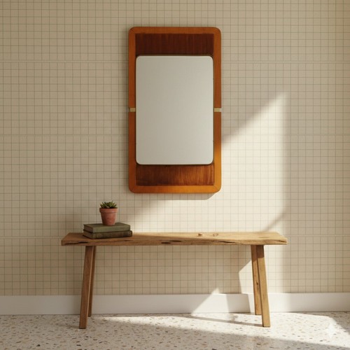 Miroir vintage cadre bois - miroir, en
