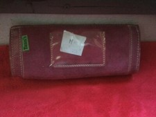 Trousse tube vintage Tann’s daim et cuir rose foncé .( M/)