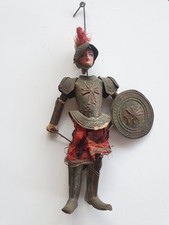 Très RARE Ancienne Poupée en Bois , MARIONNETTE  CHEVALIER en articulé