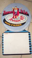 Ancien carton publicitaire bière brasserie ROEMER PILS  PFAFFENHOFFEN Alsace