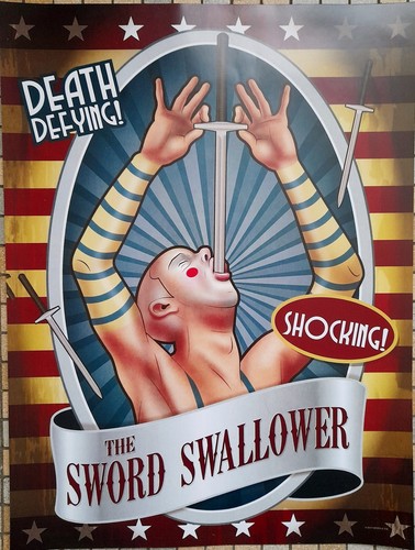 Cirque homme sabre affiche - cirque,