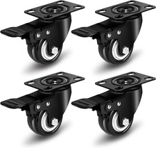 Lot De 4 Roulettes Pivotantes 2"/50Mm,Roulettes Pour Meubles,Roues Avec Frein