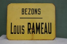 plaque émaillée signalisation métro bus Paris , Bezons / Louis Rameau.